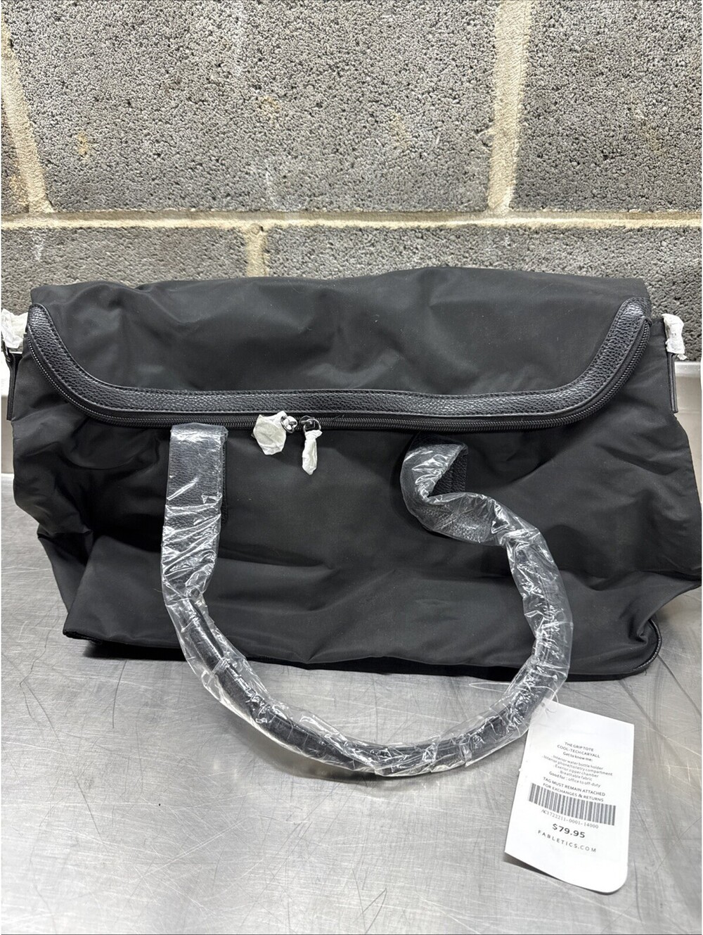 Fabletics The Grip Tote Cool Tech Caryall Black Bag Brand New With Tags